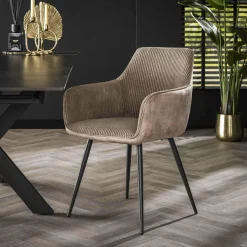 WoonStijl Armstoel Rib Zandkleur mix