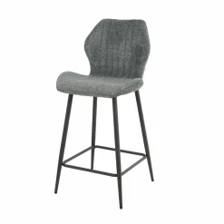 WoonStijl Barstoel boucle lendesteun grijs