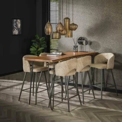 WoonStijl Barstoel boucle salon boucle zandkleur