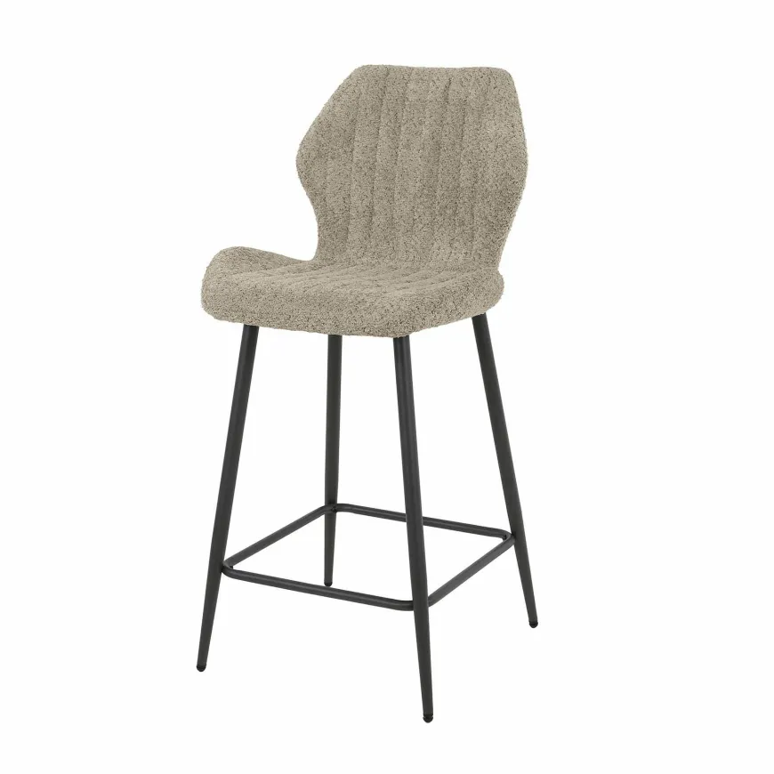 WoonStijl Barstoel boucle lendesteun zand