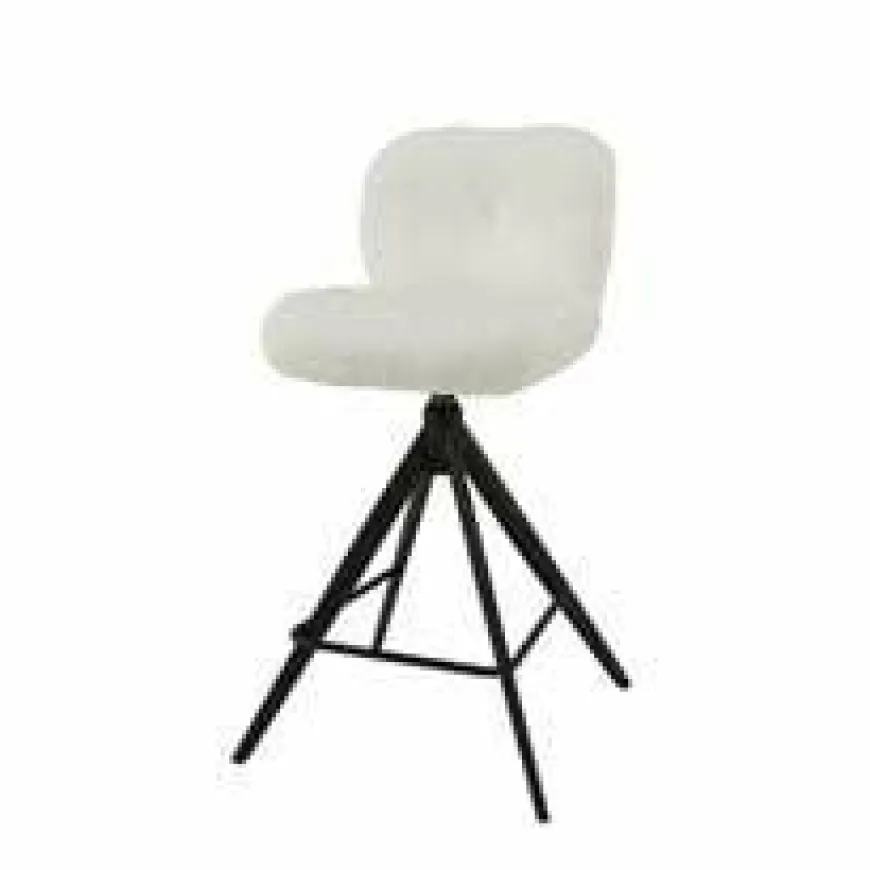 WoonStijl Barstoel Comfort draaibaar Boucle Wit
