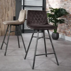WoonStijl Barstoel diamond platte buis VPE4 / Antraciet velours