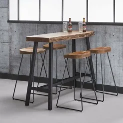 WoonStijl Barstoel houten zitting acacia