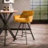 WoonStijl Barstoel raster draaibaar Velvet goud