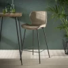 WoonStijl Barstoel velvet ronde buis Champagne velvet