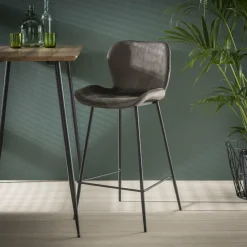WoonStijl Barstoel Velvet ronde buis antraciet