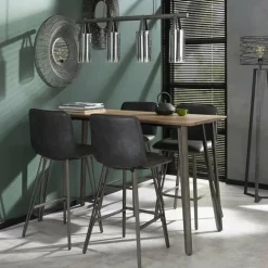 WoonStijl Barstoel V-poot PU zwart - showroommodel laatste artikel