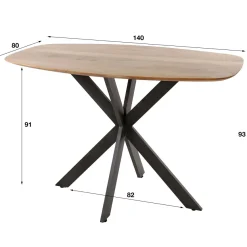 WoonStijl Bartafel Arhus solid 140 cm