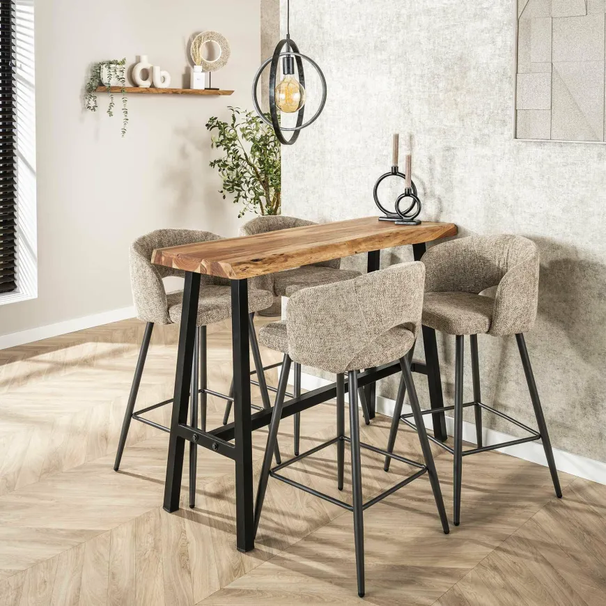 WoonStijl Bartafel live edge 2+3 dik / massief Acacia naturel