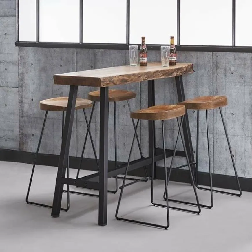 WoonStijl Bartafel live edge 2+3 dik / massief Acacia naturel