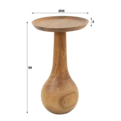 WoonStijl Bijzettafel Acacia massieve voet druppel
