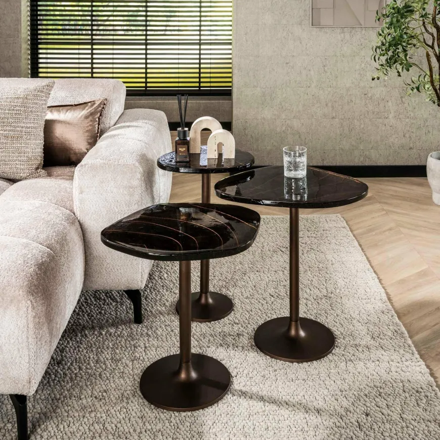 WoonStijl Bijzettafel L Eclipse koper antiek finish