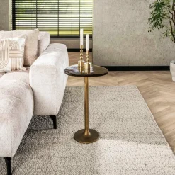 WoonStijl Bijzettafel L Eclipse goud antiek finish
