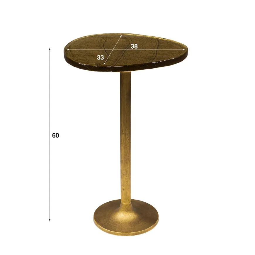 WoonStijl Bijzettafel L Eclipse goud antiek finish