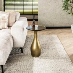 WoonStijl Bijzettafel M druppel Eclipse goud antiek finish