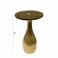WoonStijl Bijzettafel M druppel Eclipse goud antiek finish