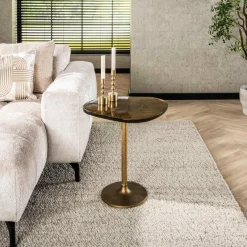 WoonStijl Bijzettafel M Eclipse Goud antiek finish
