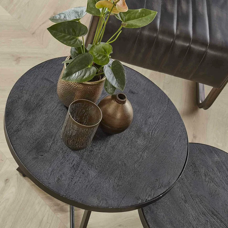 WoonStijl Bijzettafel set van 2 Yucon black