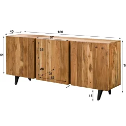WoonStijl Dressoir 3 deuren block acacia
