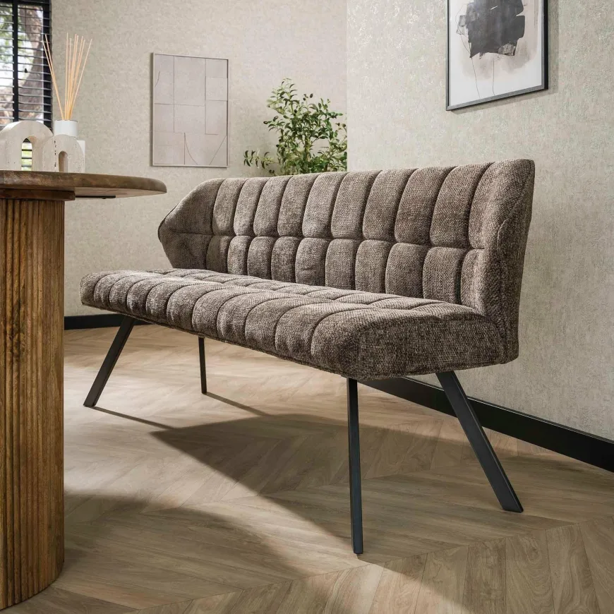 WoonStijl Eetkamerbank raster 180 Rich Taupe