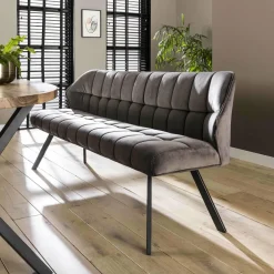 WoonStijl Eetkamerbank raster 180 velvet antraciet