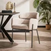 WoonStijl Eetkamerstoel Boucle ronde rug Curva zand