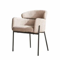 WoonStijl Eetkamerstoel Boucle ronde rug Curva zand