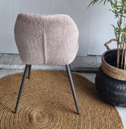 WoonStijl Eetkamerstoel Lende Boucle zandkleur