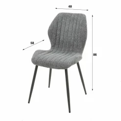 WoonStijl Eetkamerstoel Lende Boucle grijs