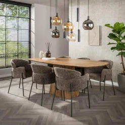 WoonStijl Eetkamerstoel ronde rug Curva Hoven Taupe