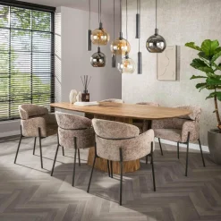 WoonStijl Eetkamerstoel ronde rug Curva Hoven Champagne