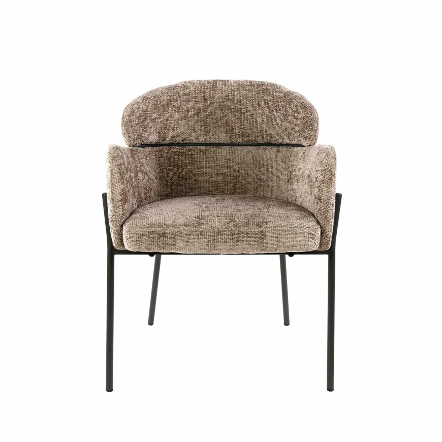 WoonStijl Eetkamerstoel ronde rug Curva Hoven Champagne