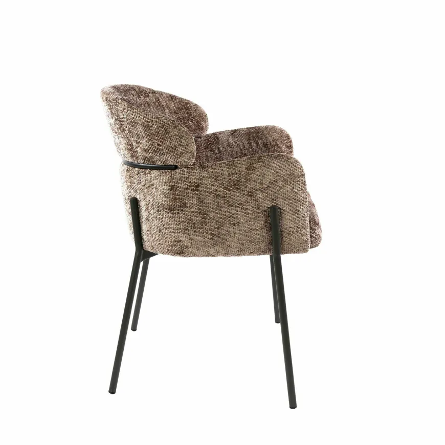 WoonStijl Eetkamerstoel ronde rug Curva Hoven Champagne