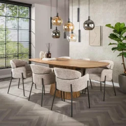 WoonStijl Eetkamerstoel ronde rug Curva Hoven Zand