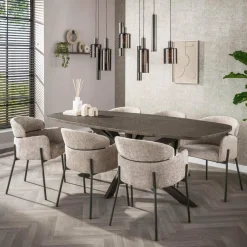 WoonStijl Eetkamerstoel ronde rug Curva Hoven Zand