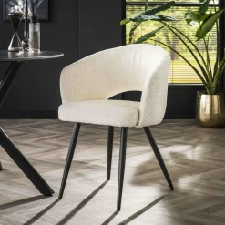 WoonStijl Eetkamerstoel Salon Boucle wit