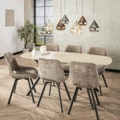 WoonStijl Eetkamerstoel Swivel - Rich champagne