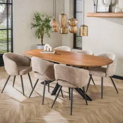 WoonStijl Eetkamertafel 180 Cliff ovale buis mango