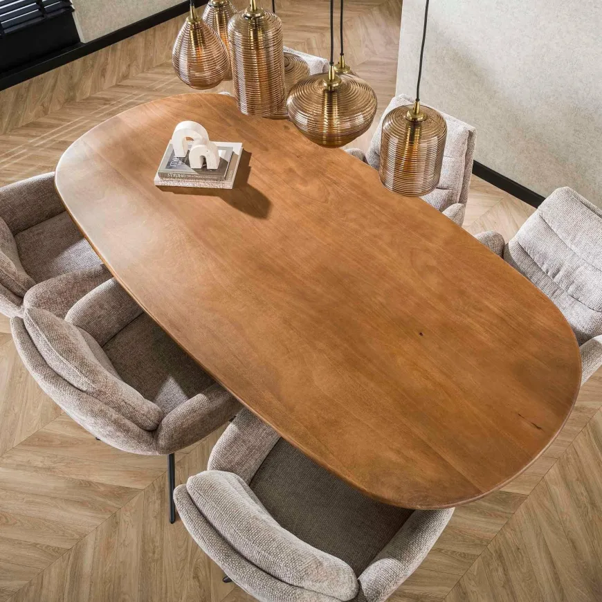 WoonStijl Eetkamertafel 180 Cliff ovale buis mango