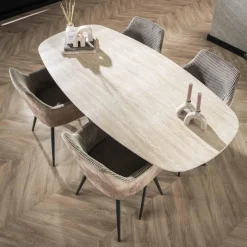 WoonStijl Eetkamertafel 180 ceramic travertinlook