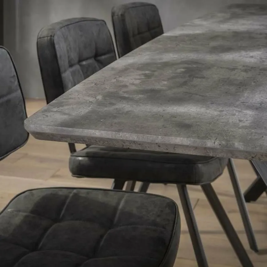 WoonStijl Eetkamertafel 190 ovaal blad betonlook