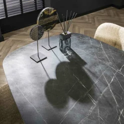 WoonStijl Eetkamertafel 180 deens ovaal zwart bruin