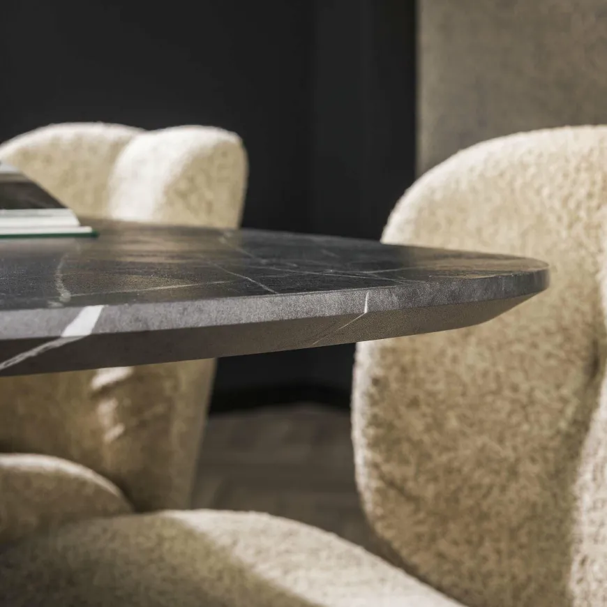 WoonStijl Eetkamertafel 180 deens ovaal zwart bruin