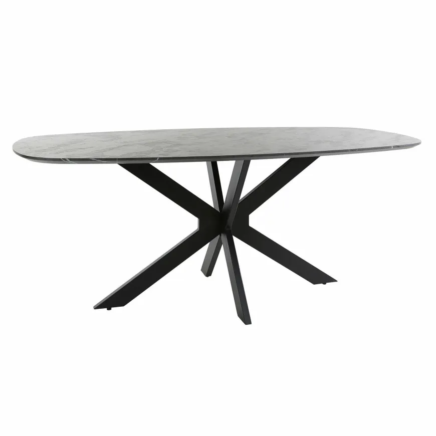 WoonStijl Eetkamertafel 180 deens ovaal zwart bruin