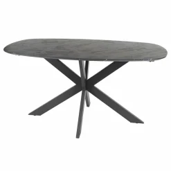 WoonStijl Eetkamertafel 150 deens ovaal zwart bruin