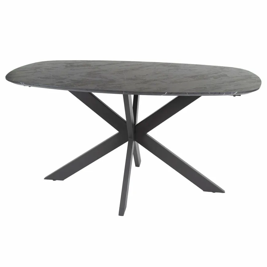 WoonStijl Eetkamertafel 150 deens ovaal zwart bruin