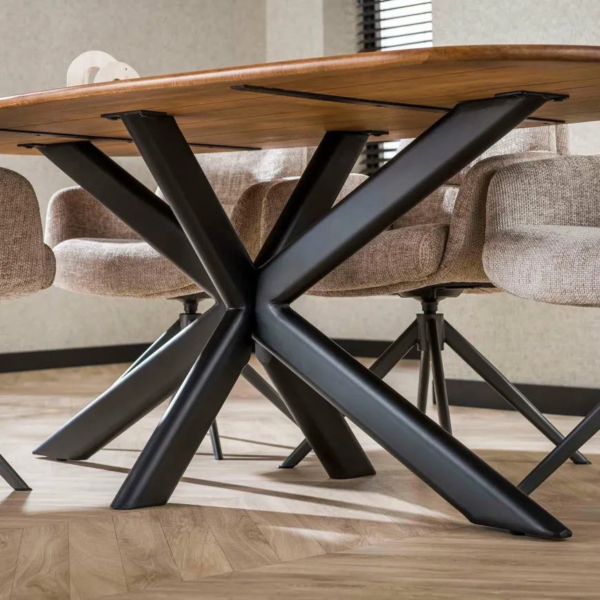 WoonStijl Eetkamertafel 215 Cliff ovale buis mango