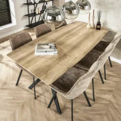 WoonStijl Eetkamertafel 190 ovaal blad Eiken antiquewash