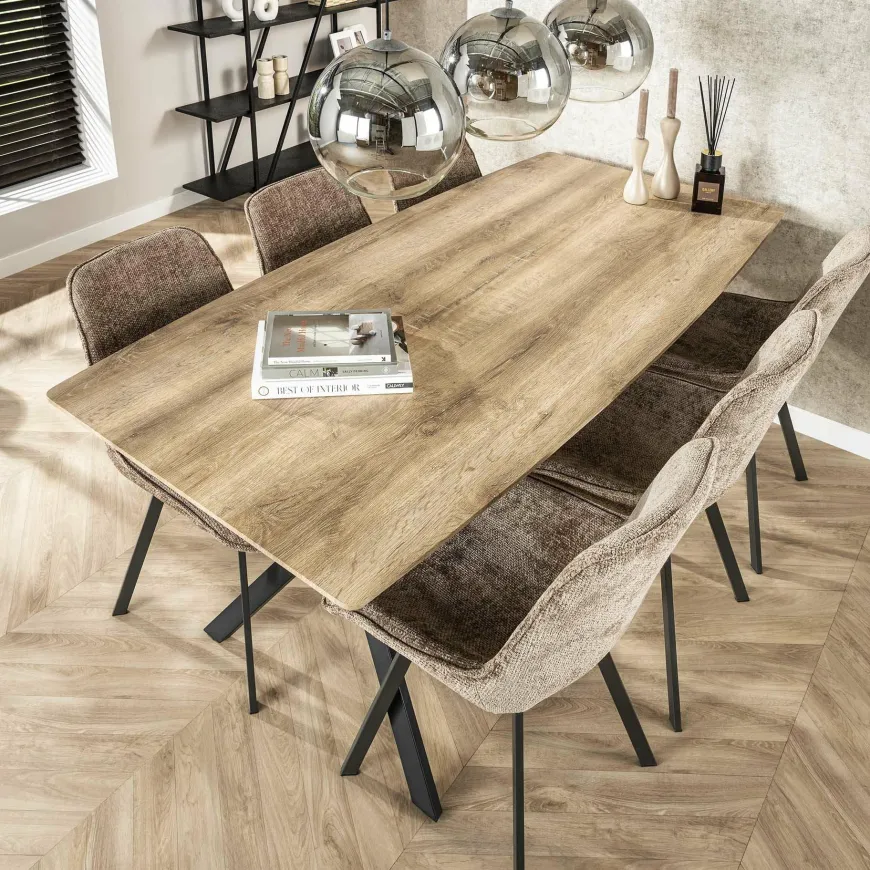 WoonStijl Eetkamertafel 190 ovaal blad Eiken antiquewash