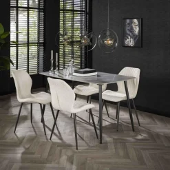 WoonStijl Eetkamertafel 140 Ceramic natural lichtgrijs